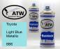Preview: Toyota, Light Blue Metallic, 8B8: 400ml Sprühdose + 400ml Klarlack - Set, von ATW Autoteile West.